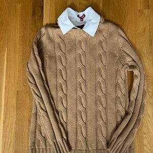 STAUD Aldrin Cable Knit Layered Sweater Dress XS